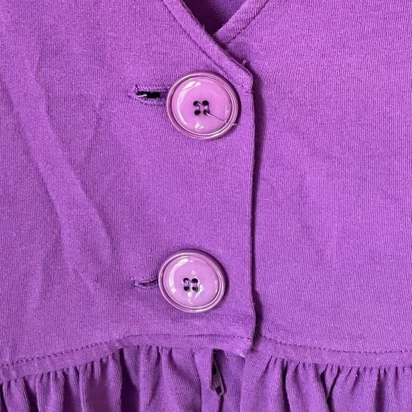 1980s Cap Sleeve Purple Plunge Open Back Dress with Pockets - Picture 6 of 10